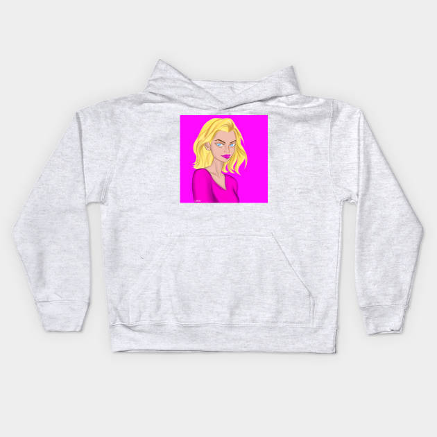 barbara the blonde empowered woman doll ecopop Kids Hoodie by jorge_lebeau